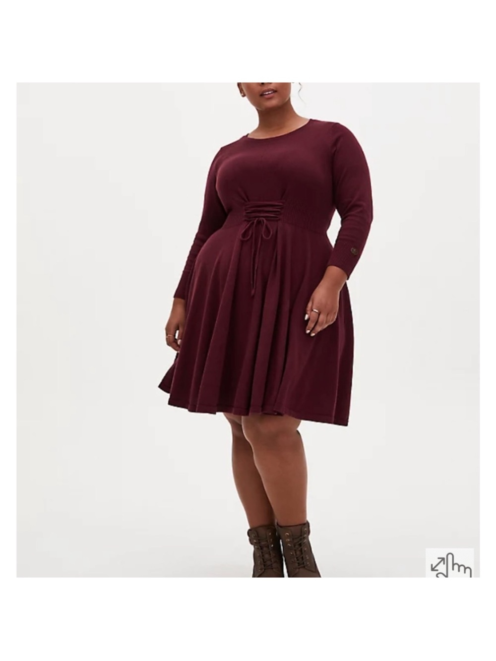 Torrid Outlander (The Series) Knit Corset-Waist Midi Dress in Burgundy size 2